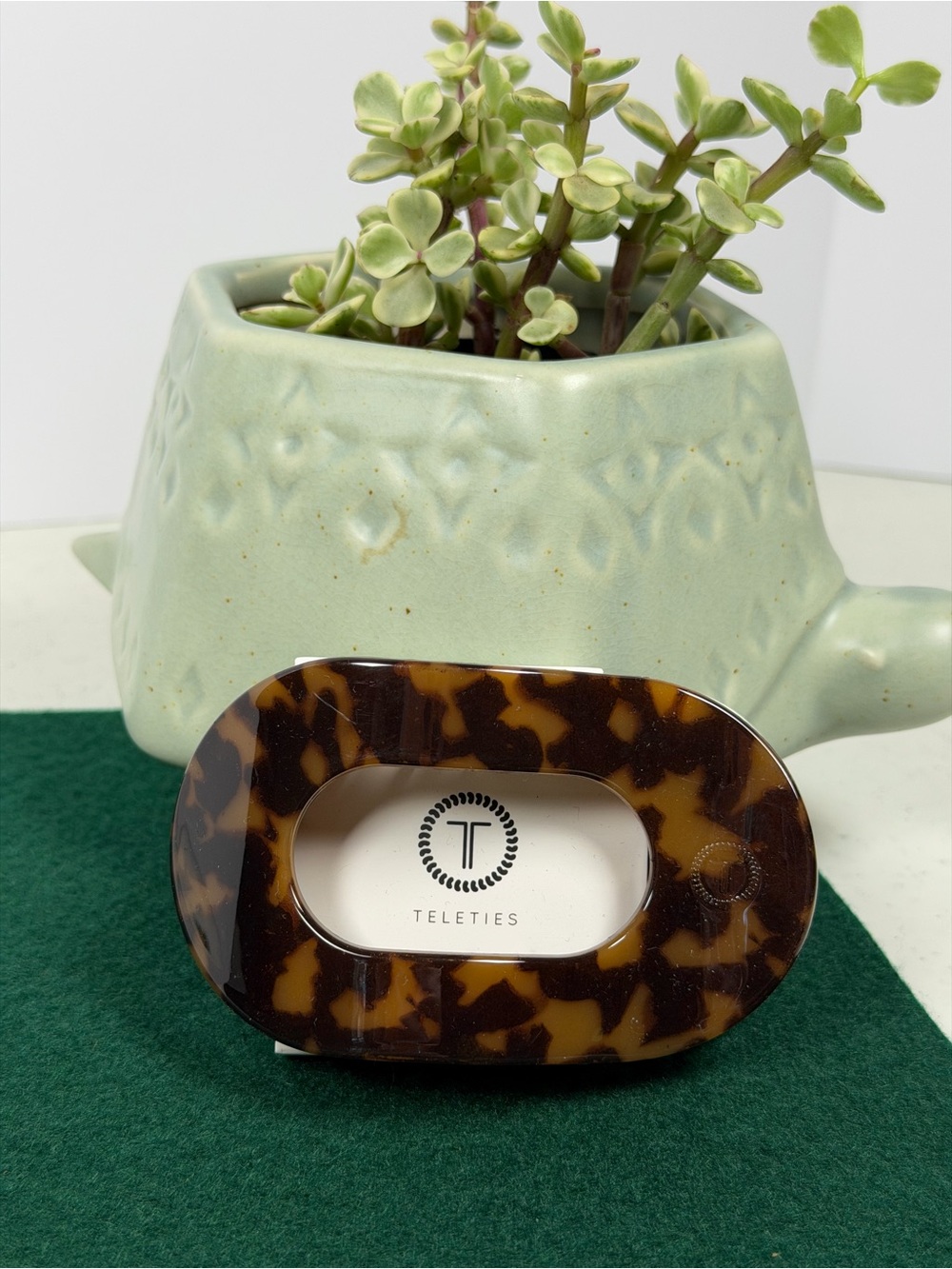 TELETIES Tortoise Shell Flat Hair Clip Large Claw Clip